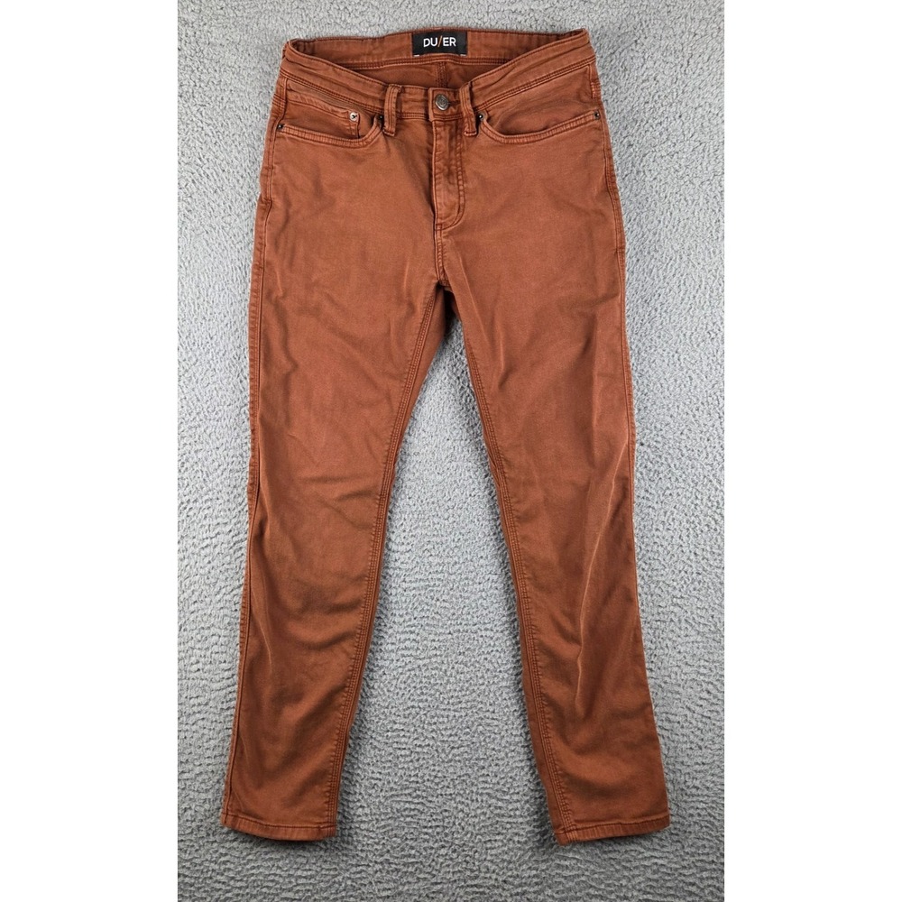 DU/ER No Sweat Pants Mens 30x30 Slim Orange Stretch Performance MFNS1001 Duer